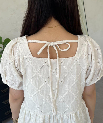 蕾絲荷葉邊 針織 荷葉擺上衣