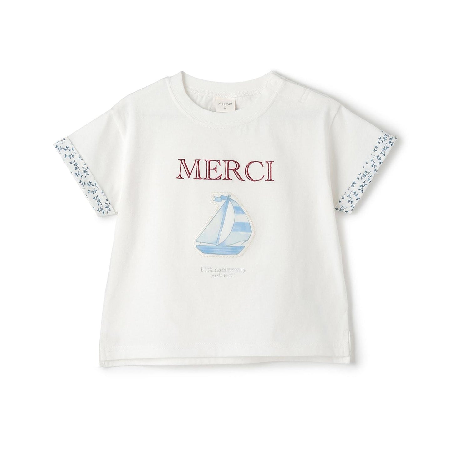 15th MERCI 袖口翻折短袖T恤