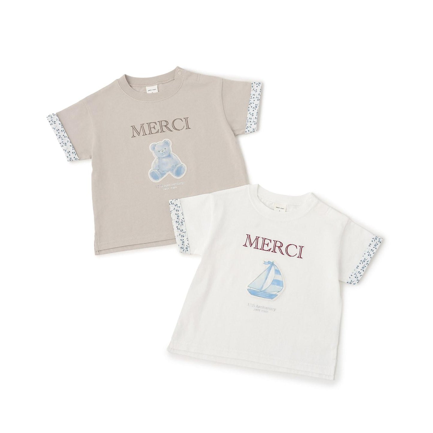 15th MERCI 袖口翻折短袖T恤