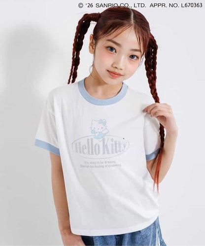 Hello Kitty（Hello Kitty） 天使風撞色領印花T恤