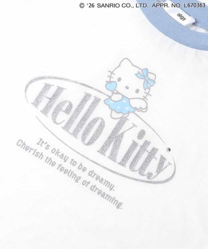 Hello Kitty（Hello Kitty） 天使風撞色領印花T恤
