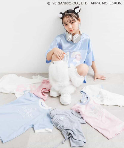 《Hello Kitty》（凱蒂貓） 迷你連衣裙 拼接網紗款