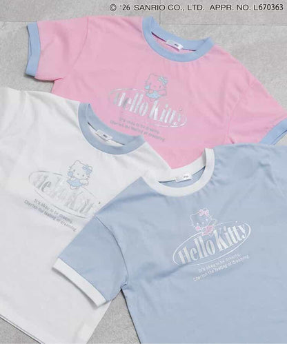 Hello Kitty（Hello Kitty） 天使風撞色領印花T恤