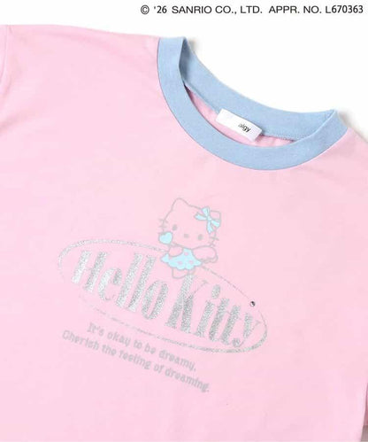 Hello Kitty（Hello Kitty） 天使風撞色領印花T恤
