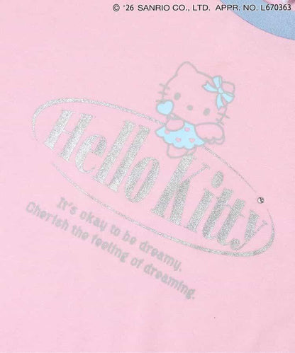 Hello Kitty（Hello Kitty） 天使風撞色領印花T恤