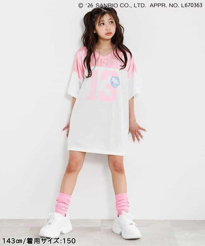 《Hello Kitty》（凱蒂貓） 迷你連衣裙 拼接網紗款