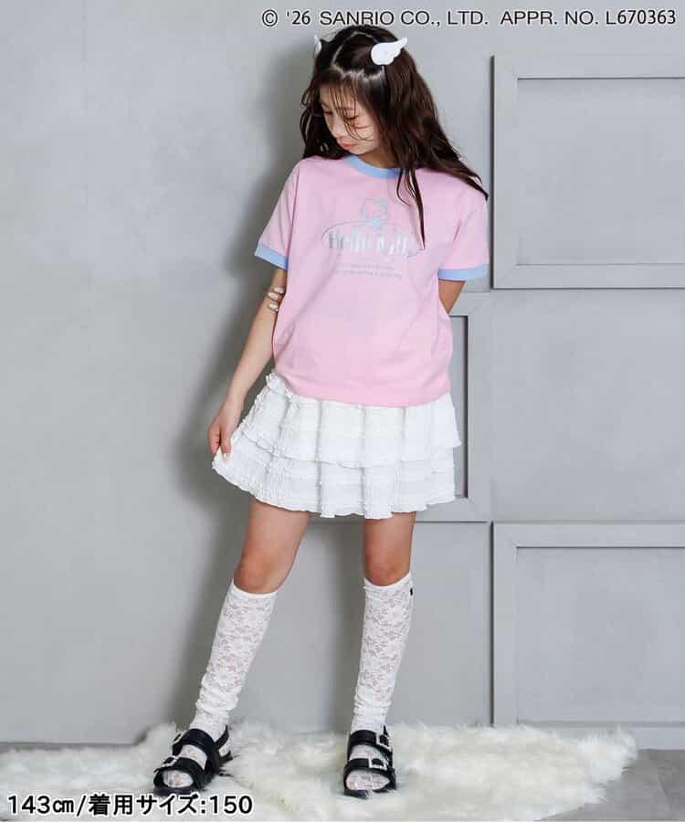 Hello Kitty（Hello Kitty） 天使風撞色領印花T恤