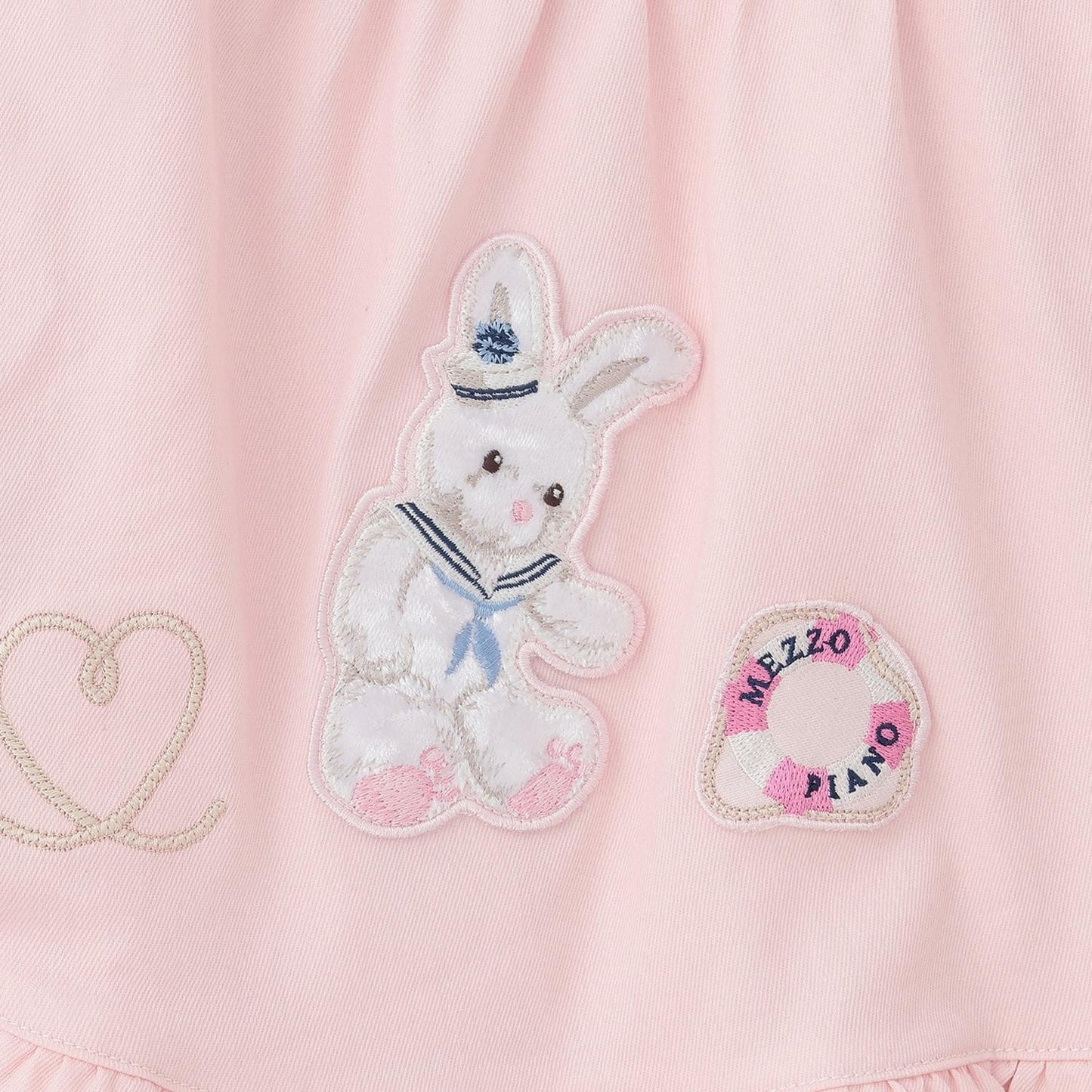 層次 兔子貓貼布 揹帶裙