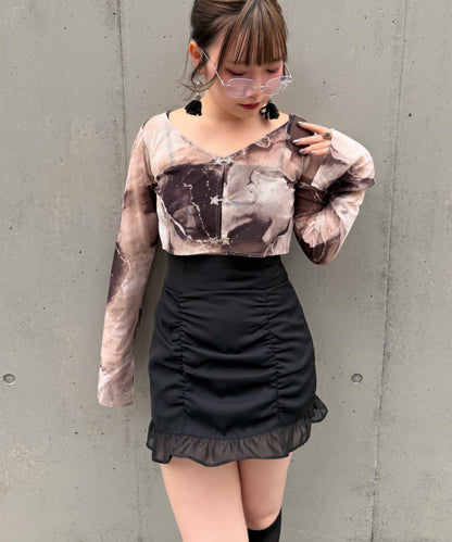 Mavie..7 後背繫帶 迷你裙褲
