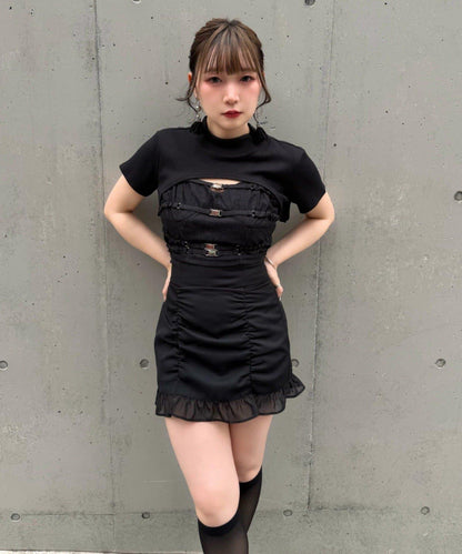 Mavie..7 後背繫帶 迷你裙褲