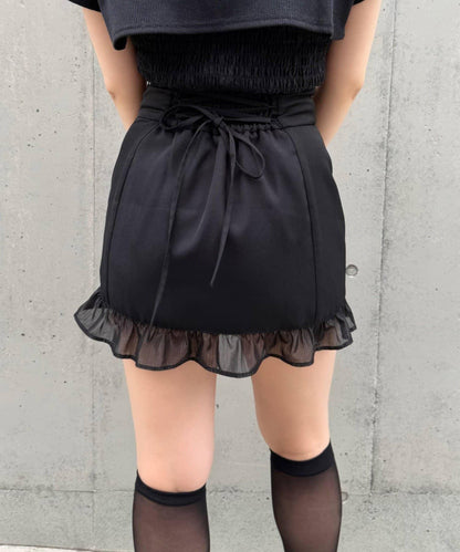 Mavie..7 後背繫帶 迷你裙褲