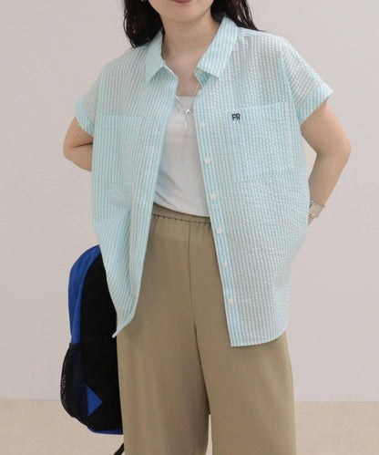 FR刺繡 法式條紋 襯衫