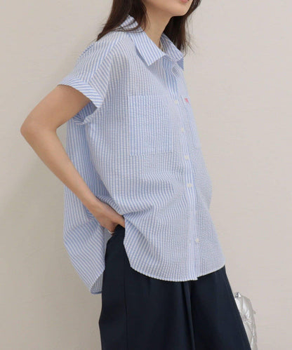 FR刺繡 法式條紋 襯衫