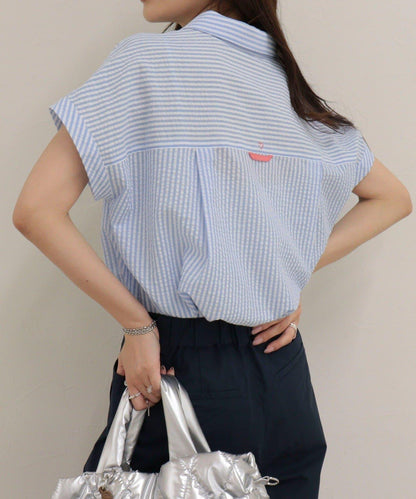 FR刺繡 法式條紋 襯衫