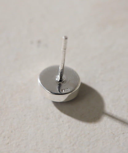 使用純銀 貝殼圓形耳環