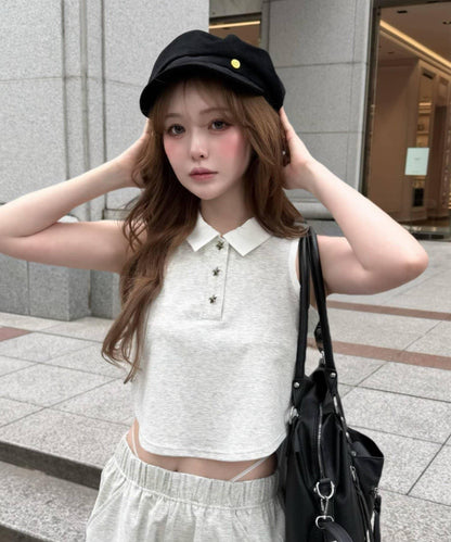 可成套穿著 美式挖背 Polo風 背心