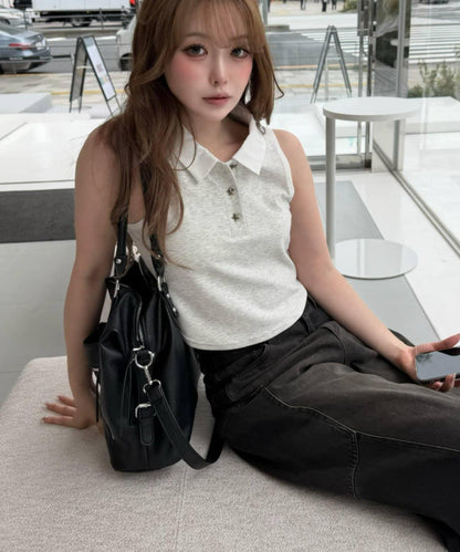 可成套穿著 美式挖背 Polo風 背心
