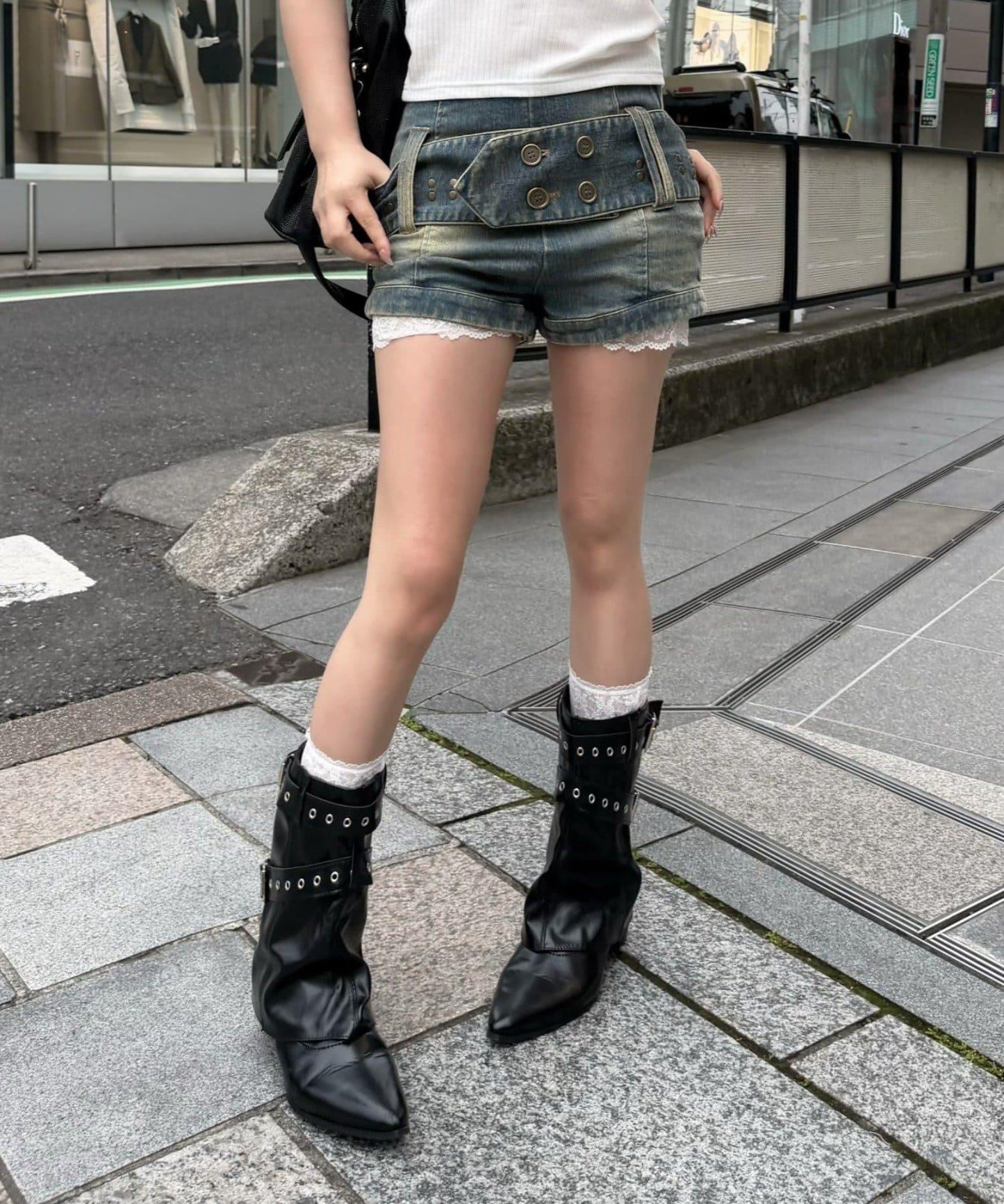 寬腰帶 超短褲