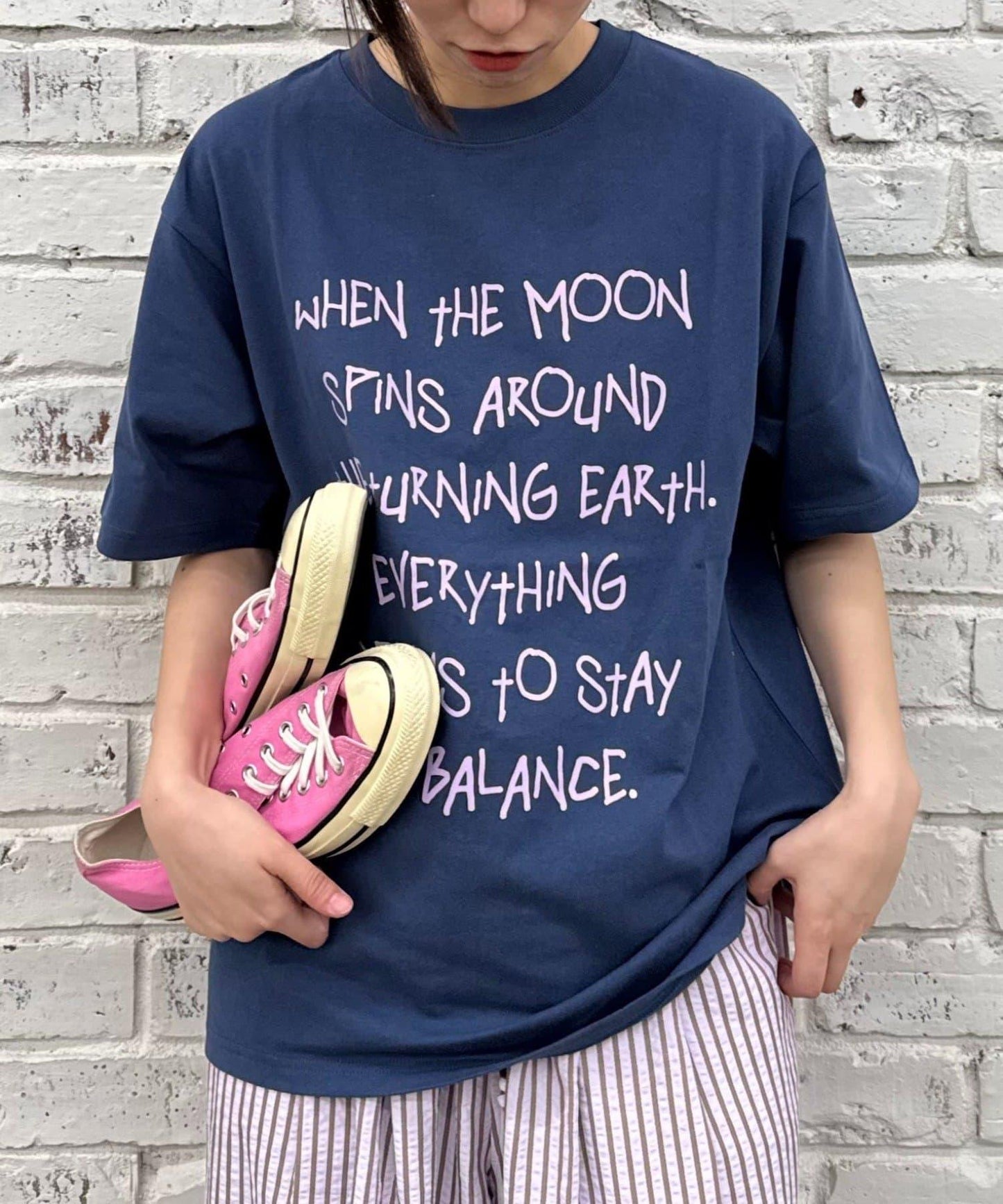 中性手寫字信息Logo短袖T恤