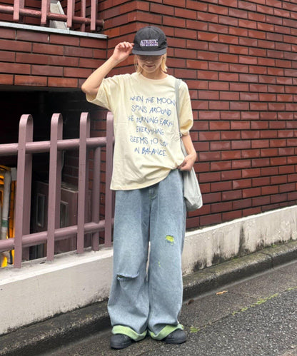中性手寫字信息Logo短袖T恤