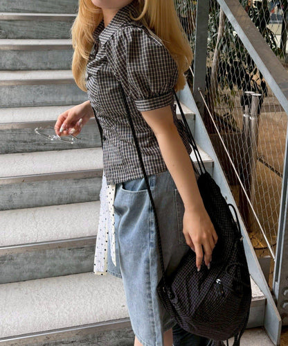 @_puni.moe企畫 全方位可愛 後背繫帶褶皺襯衫