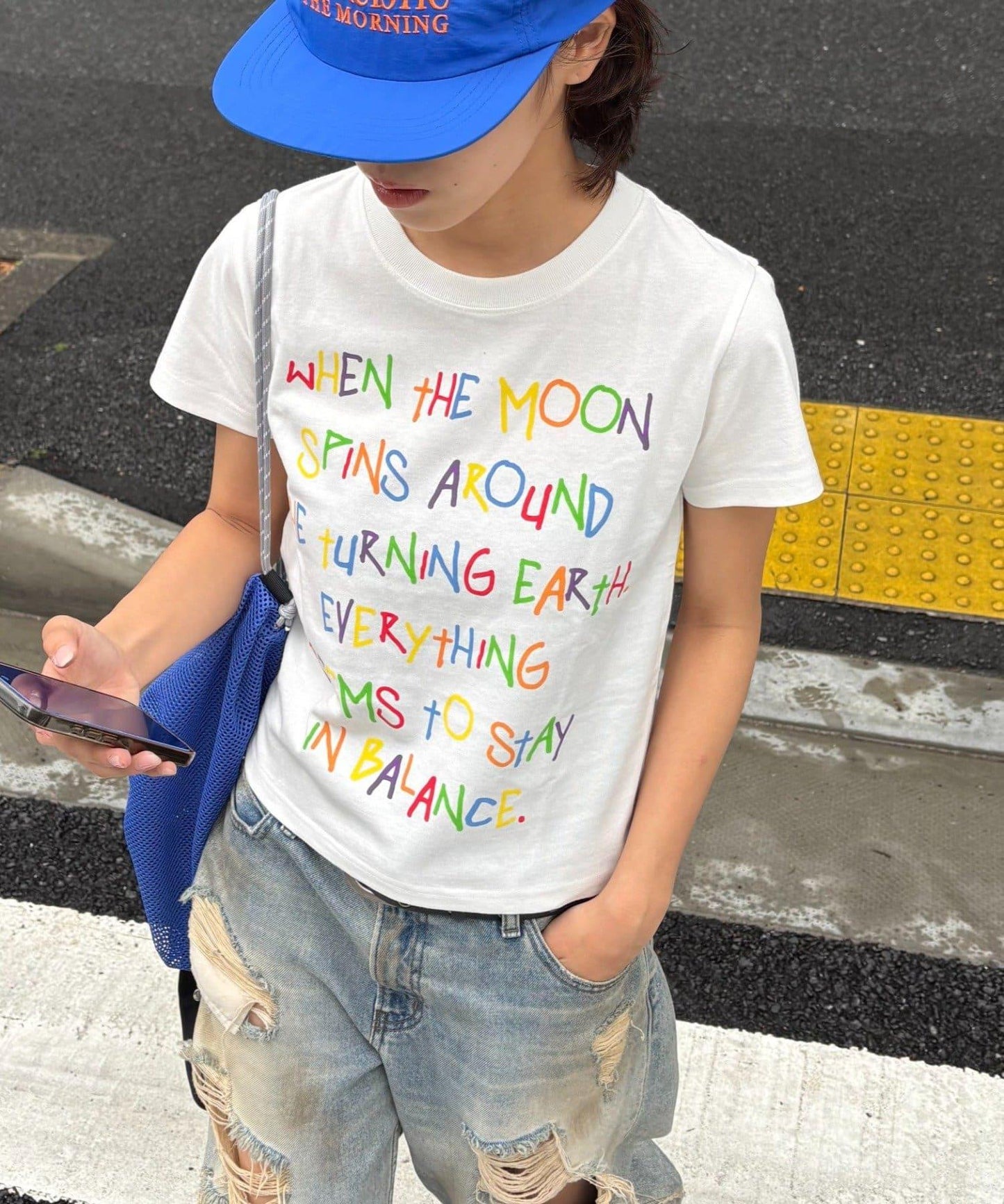 中性手寫字信息Logo短袖T恤