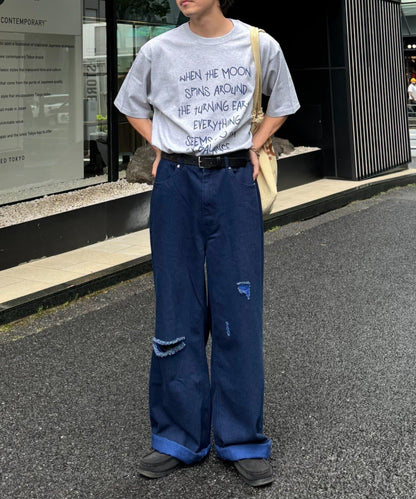 中性手寫字信息Logo短袖T恤