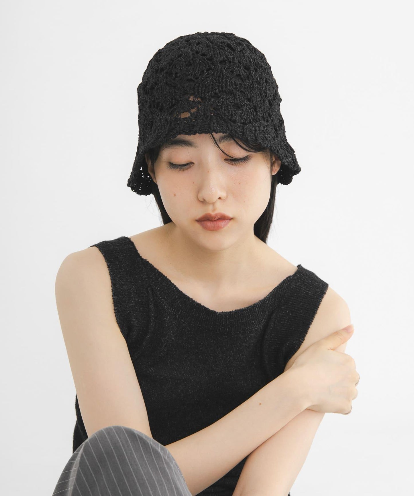 鉤編鐘型帽子