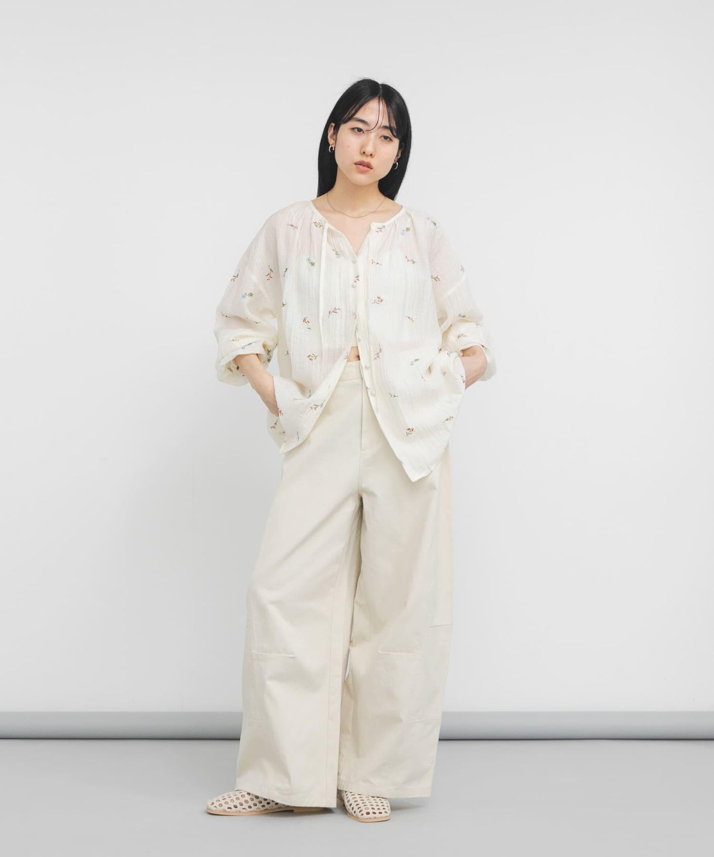 STAFF DESIGN PROJECT 2WAY刺繡女襯衫