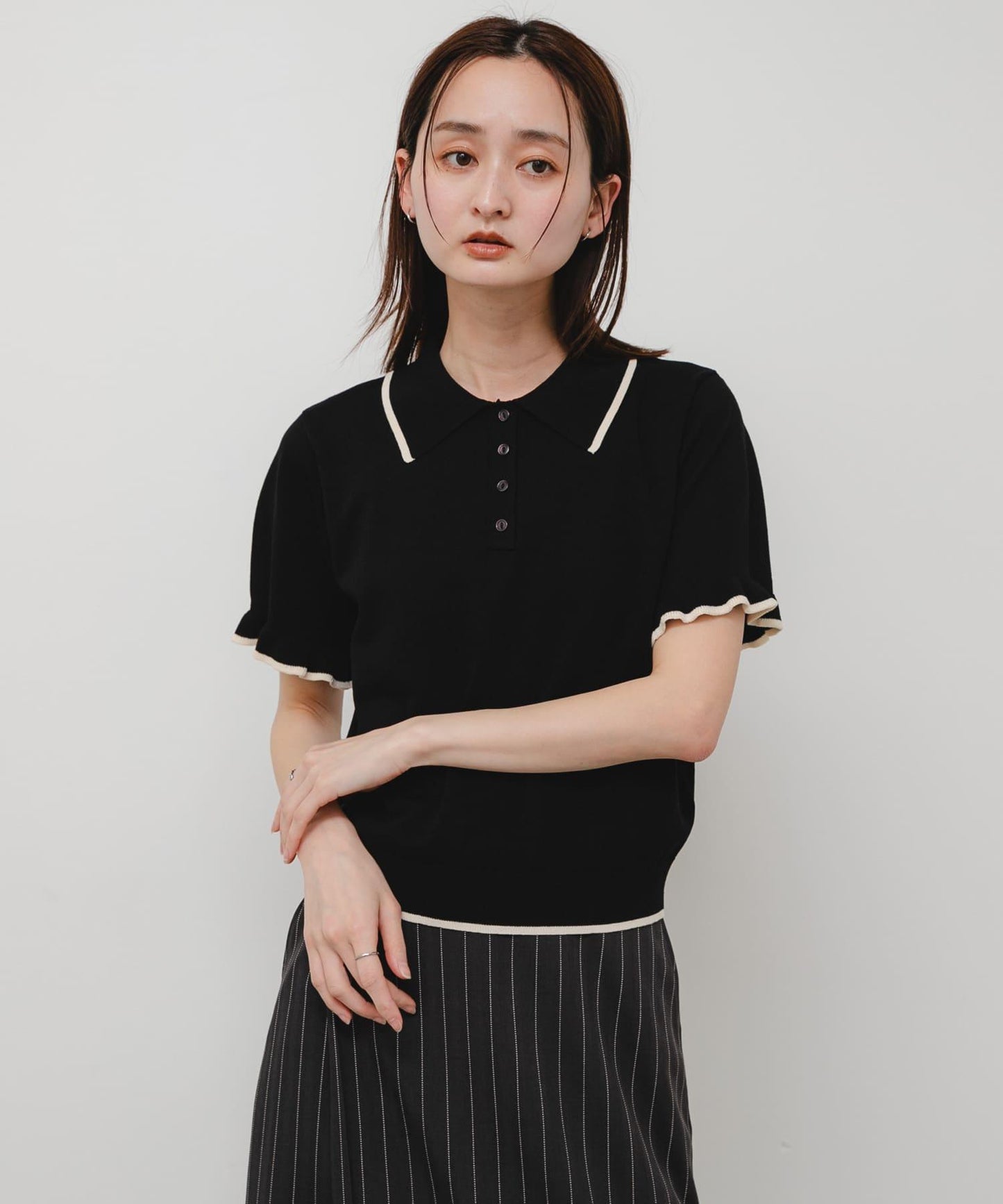 可機洗 荷葉邊 針織 POLO衫