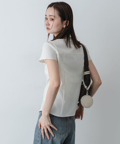泡泡袖 修身 抽褶 襯衫
