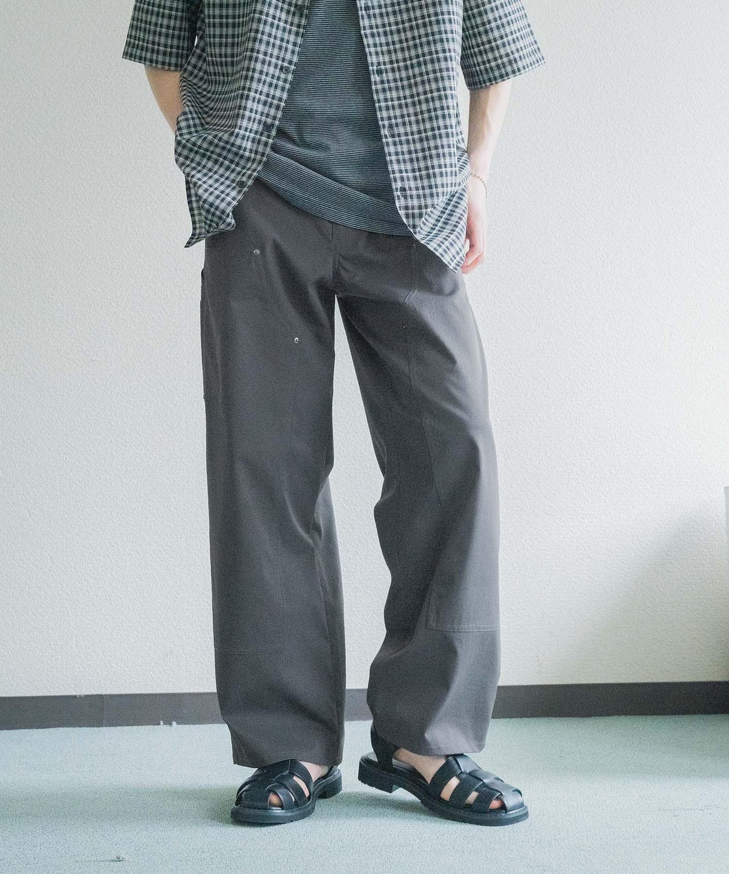 工裝風 闊腿 休閒西褲