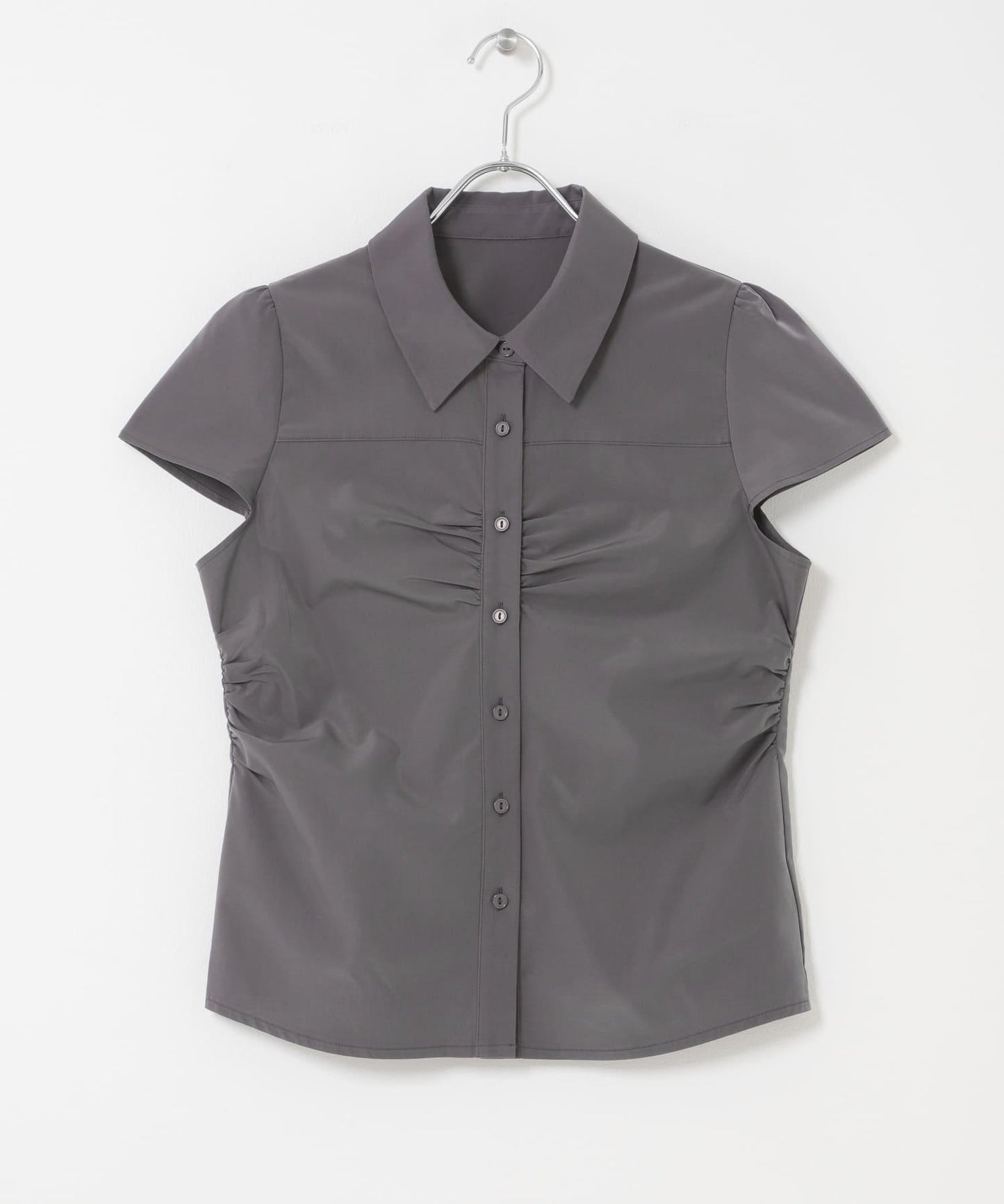 泡泡袖 修身 抽褶 襯衫