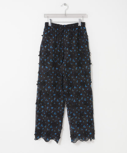 crinkle crinkle crinkle SHEER FLOWER EASY PANTS 休閒褲