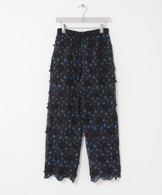 crinkle crinkle crinkle SHEER FLOWER EASY PANTS 休閒褲