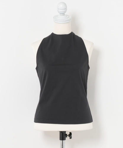 AMOMENTO JERSEY HALTER NECK TOP