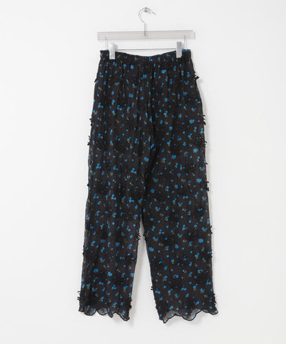 crinkle crinkle crinkle SHEER FLOWER EASY PANTS 休閒褲