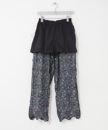 crinkle crinkle crinkle SHEER FLOWER EASY PANTS 休閒褲