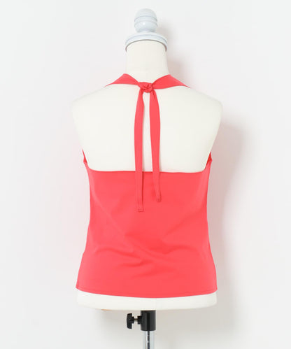 AMOMENTO JERSEY HALTER NECK TOP