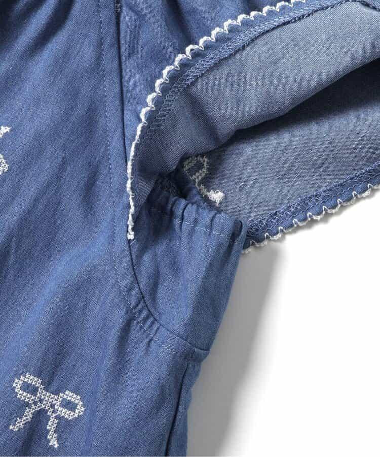 交叉繡愛心蝴蝶結刺繡 連衣裙