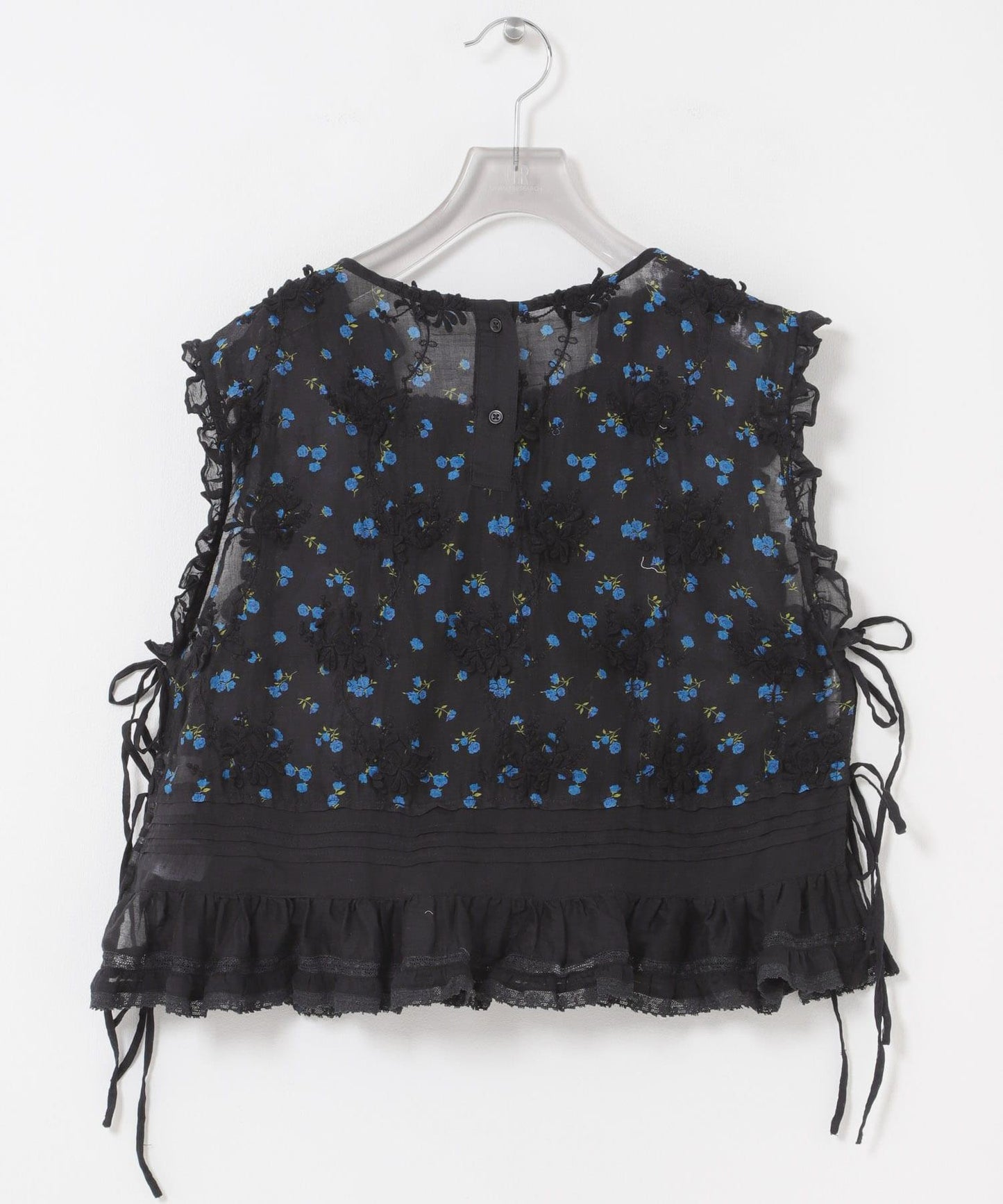crinkle crinkle crinkle SHEER FLOWER VEST BLOUSE 上衣