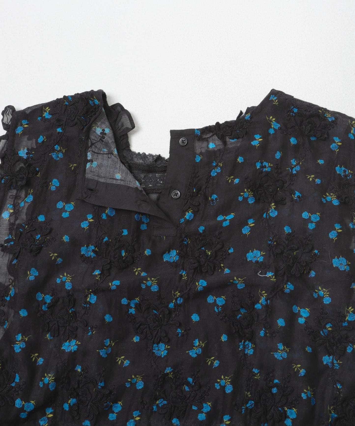 crinkle crinkle crinkle SHEER FLOWER VEST BLOUSE 上衣
