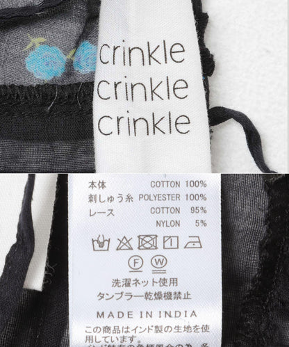 crinkle crinkle crinkle SHEER FLOWER VEST BLOUSE 上衣