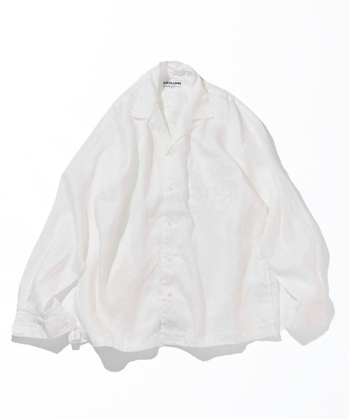 Linen Open Collar Long Sleeve Shirt 襯衫