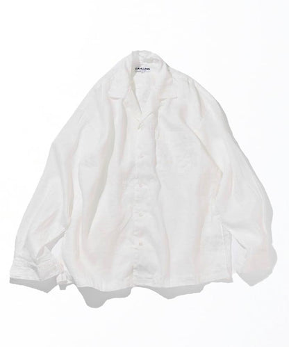 Linen Open Collar Long Sleeve Shirt 襯衫
