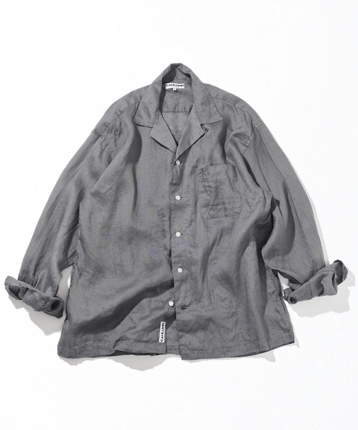 Linen Open Collar Long Sleeve Shirt 襯衫