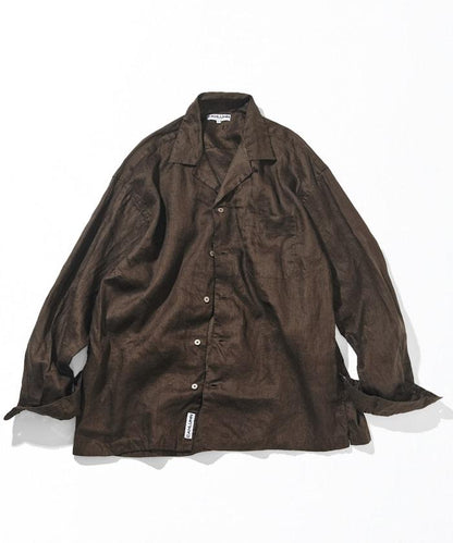 Linen Open Collar Long Sleeve Shirt 襯衫