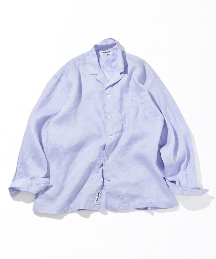 Linen Open Collar Long Sleeve Shirt 襯衫