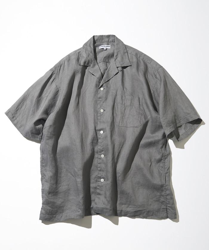 Linen Open Collar Short Sleeve Shirt 襯衫