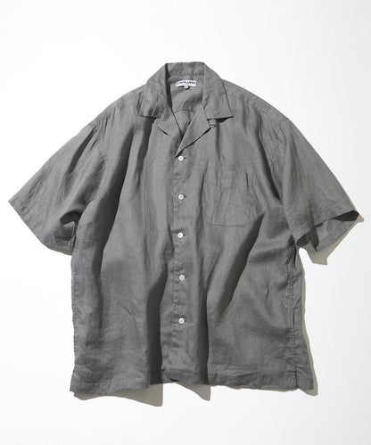 Linen Open Collar Short Sleeve Shirt 襯衫